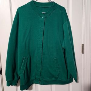 Dark green/teal Snap-It-Up fleece jacket - Haband brand